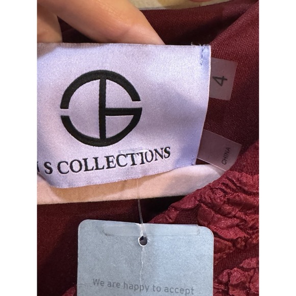 JS Collections Women's Gianna Knee Length Dress In Red‎ Size 4 Wedding Cocktail - Picture 7 of 10